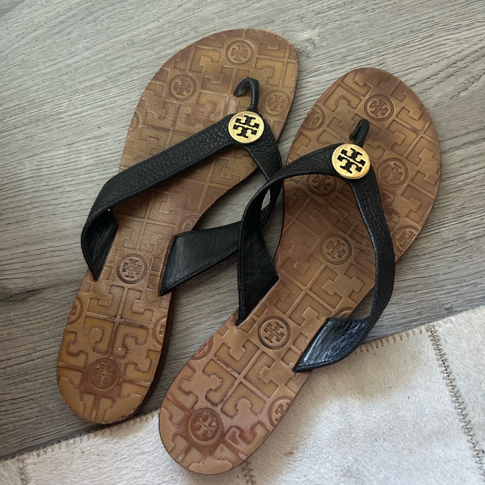 Tory Burch Black and Brown Sandals